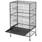 VEVOR Bird Cage, 800 x 520 x 1320 mm, Επίπεδη κορυφή, Κλουβί πτήσης από σφυρήλατο σίδερο με κούρνιες, συρόμενος δίσκος και πλαστικοί τροφοδότες, τροχίσκοι, για παπαγάλους, μπλε βυζιά, κοκατίλ, καναρινιές και παπαγαλάκια μοναχών