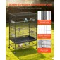 VEVOR Bird Cage, 800 x 520 x 1320 mm, Επίπεδη κορυφή, Κλουβί πτήσης από σφυρήλατο σίδερο με κούρνιες, συρόμενος δίσκος και πλαστικοί τροφοδότες, τροχίσκοι, για παπαγάλους, μπλε βυζιά, κοκατίλ, καναρινιές και παπαγαλάκια μοναχών
