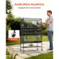 VEVOR Bird Cage, 800 x 520 x 1320 mm, Επίπεδη κορυφή, Κλουβί πτήσης από σφυρήλατο σίδερο με κούρνιες, συρόμενος δίσκος και πλαστικοί τροφοδότες, τροχίσκοι, για παπαγάλους, μπλε βυζιά, κοκατίλ, καναρινιές και παπαγαλάκια μοναχών