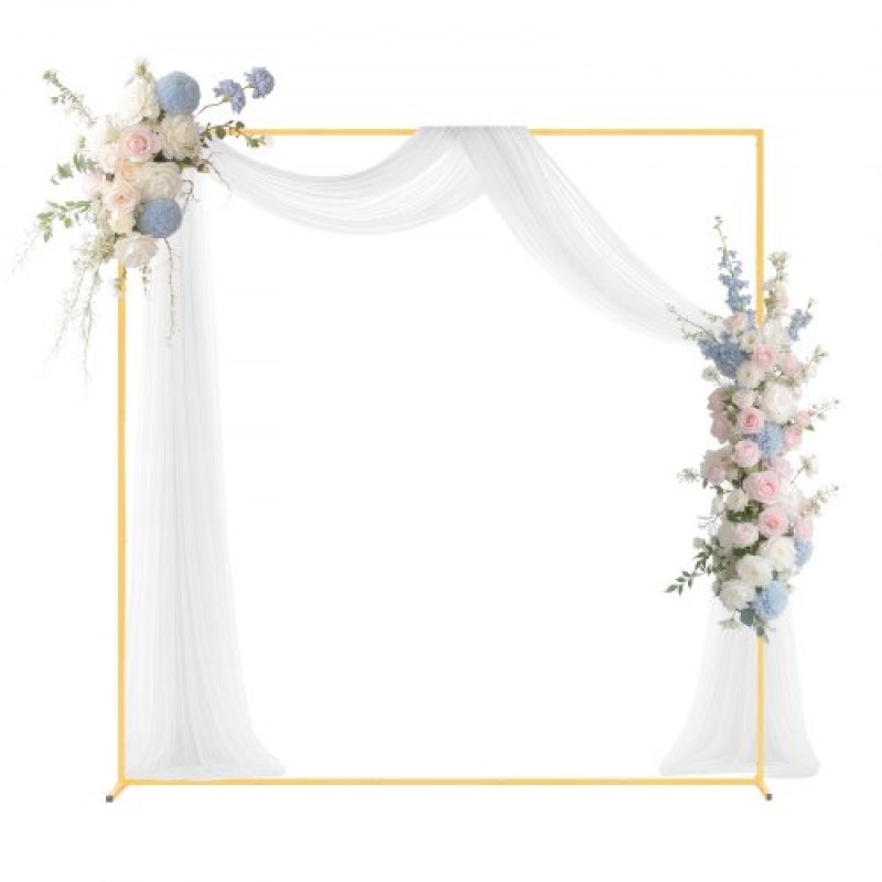Βάση σκηνικού VEVOR Arch, 2 x 2 m, Σταθερή κατασκευή, Εύκολη συναρμολόγηση, Τετράγωνη χρυσή μεταλλική αψίδα για σκηνικό για γάμους, πάρτι γενεθλίων, αποφοίτηση, γιορτή διακοπών και διακόσμηση τελετών