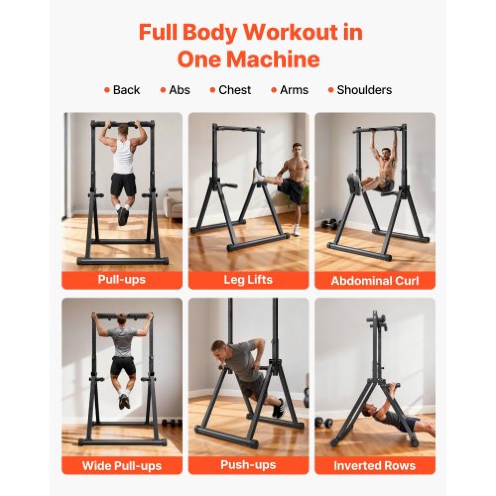 VEVOR Pull Up Bar, χωρητικότητας 150kg, φορητό Pullup Bar Station, Pullup Bars Free Standing με Τριγωνική Κατασκευή & Heavy-Duty Steel Tube, Ρύθμιση ύψους 9 Επιπέδων Gravity Fitness για μπράτσα, πλάτη