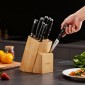 Σετ μαχαιριών κουζίνας VEVOR με μπλοκ και ακονιστήρι, σετ μαχαιριών από ανοξείδωτο ατσάλι 15 τεμαχίων υψηλής περιεκτικότητας σε άνθρακα, μαχαιροπίρουνα κουζίνας με εργονομική λαβή, ράβδο ακονίσματος και ξύλινο μπλοκ Premium, για οικιακούς μάγειρες