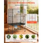 Κλουβί πουλιών VEVOR, 930 x 580 x 1510 mm, Επίπεδη κορυφή, Κλουβί πτήσης από σφυρήλατο σίδερο με κούρνιες, συρόμενος δίσκος και πλαστικοί τροφοδότες, για Μπλε βυζιά, Cockatiel, Canary, Monk Parakeet, African Grey Parrot