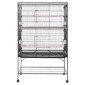 Κλουβί πουλιών VEVOR, 930 x 580 x 1510 mm, Επίπεδη κορυφή, Κλουβί πτήσης από σφυρήλατο σίδερο με κούρνιες, συρόμενος δίσκος και πλαστικοί τροφοδότες, για Μπλε βυζιά, Cockatiel, Canary, Monk Parakeet, African Grey Parrot