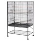Κλουβί πουλιών VEVOR, 930 x 580 x 1510 mm, Επίπεδη κορυφή, Κλουβί πτήσης από σφυρήλατο σίδερο με κούρνιες, συρόμενος δίσκος και πλαστικοί τροφοδότες, για Μπλε βυζιά, Cockatiel, Canary, Monk Parakeet, African Grey Parrot