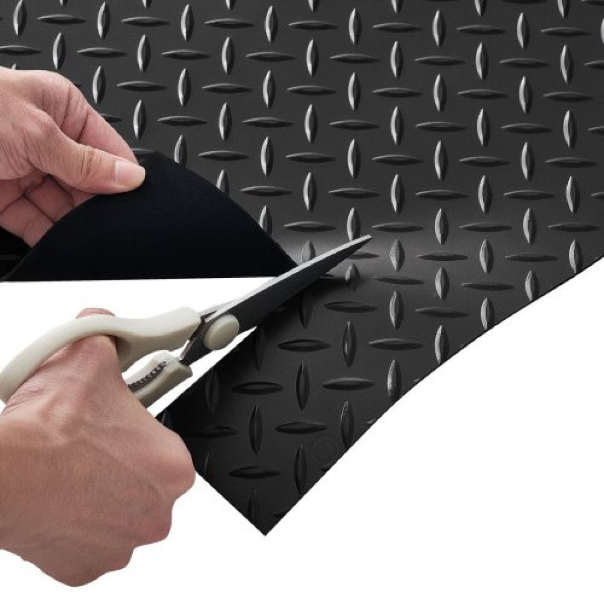 VEVOR Ρολό δαπέδου γκαράζ, 1,22 x 7,62 μ. Χαλάκι δαπέδου γκαράζ, 3 χιλ. παχύ λαστιχένιο διαμαντένιο προστατευτικό στρώμα δαπέδου, αντιολισθητικό, ανθεκτικό στη φθορά, αδιάβροχο, εύκολο στο καθάρισμα για αποθήκη, γυμναστήρια, τρέιλερ, μαύρο