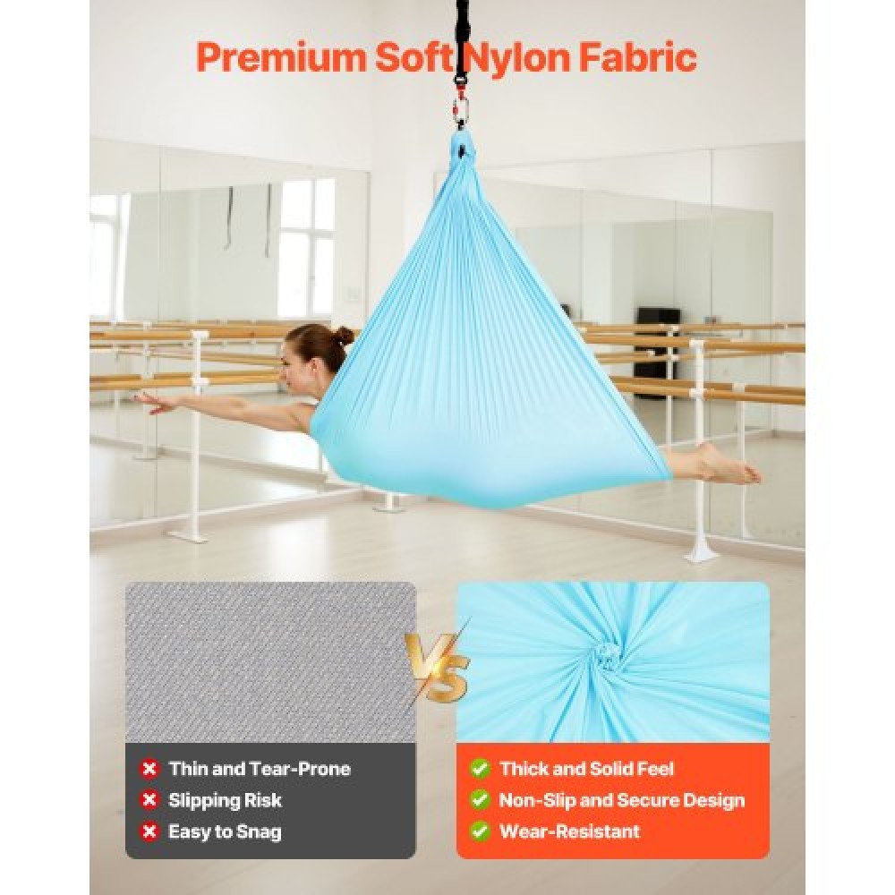VEVOR Aerial Yoga Hammock, Μέγιστο φορτίο 136,07 kg Aerial Silk, Yoga Swing με νάιλον ύφασμα, Daisy Rope, PE Zipper Bag, Gymnastics Swings Κατάλληλες για άνδρες και γυναίκες, αιώρα και κούνια διπλής λειτουργίας