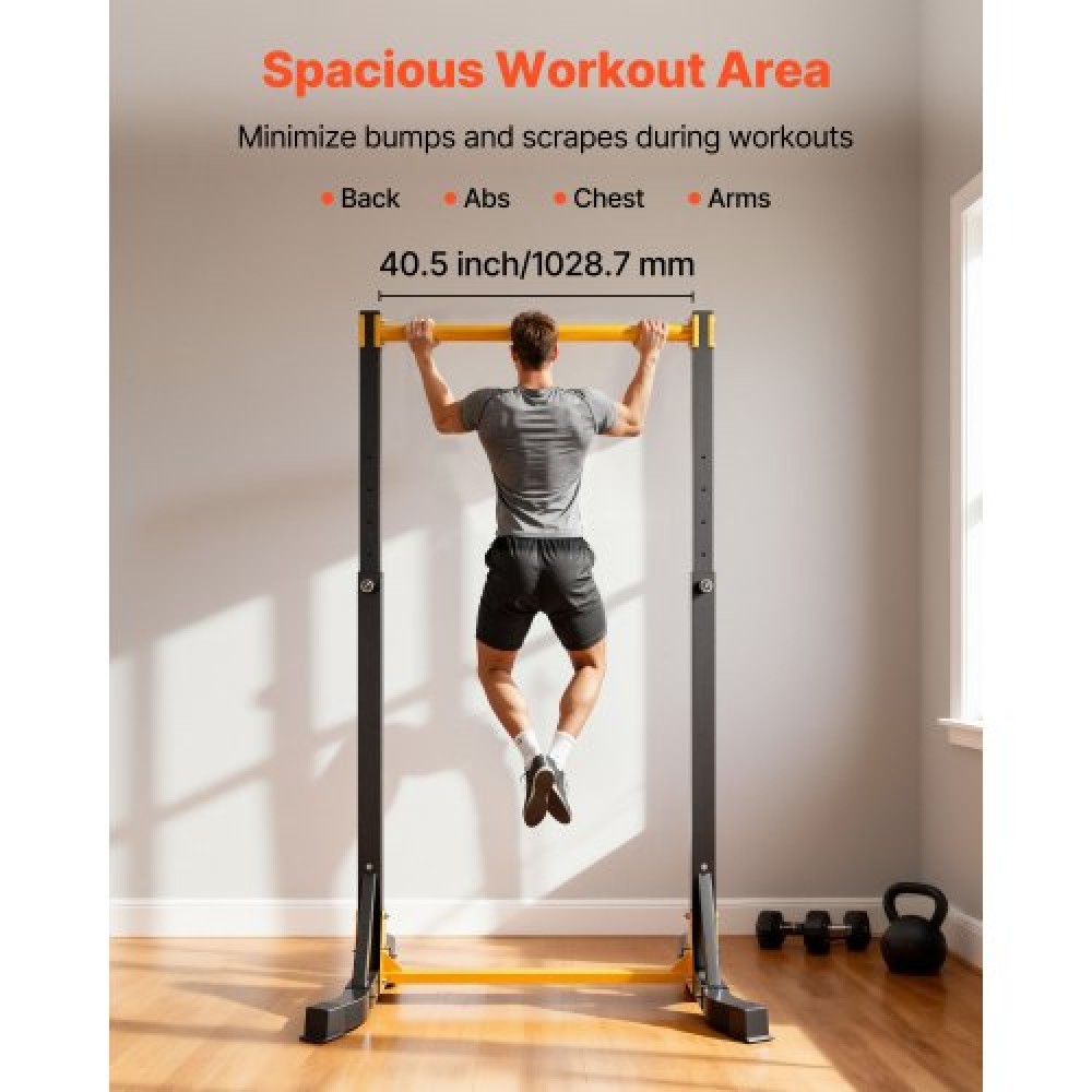 VEVOR Pull Up Bar, 150kg Capacity Portable Pullup Bar Station, Pullup Bars Free Standing with H-Frame Structure & Heavy-Duty Steel Tube, 8 Level Height Adjustment Gravity Fitness for Arms Back Chest