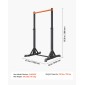 VEVOR Pull Up Bar, Χωρητικότητα 150 kg, φορητό Pullup Bar Station, Pullup Bars Free Standing με δομή H-Frame & Heavy-Duty Steel Tube, 8 Επίπεδα Ρύθμιση ύψους, Gravity Fitness for Arms Back Chest