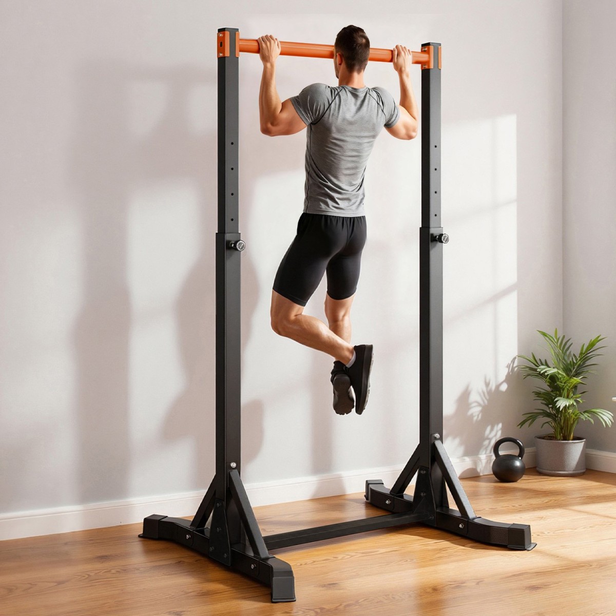VEVOR Pull Up Bar, Χωρητικότητα 150 kg, φορητό Pullup Bar Station, Pullup Bars Free Standing με δομή H-Frame & Heavy-Duty Steel Tube, 8 Επίπεδα Ρύθμιση ύψους, Gravity Fitness for Arms Back Chest