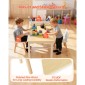 Σετ τραπεζιού και καρέκλας VEVOR Kids Art, Τραπέζι χειροτεχνίας για νήπια με ντουλάπι αποθήκευσης 3 επιπέδων, Ξύλινο Παιδικό γραφείο δραστηριότητας με 2 καρέκλες, Art Craft Play Desk για ανάγνωση, μάθηση, σχέδιο, γραφή, λευκό