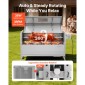 Ψητοπωλείο VEVOR, ψηστιέρα ψησίματος 38W BBQ εξωτερικού χώρου, Ψητό σούβλας με κάρβουνο με χωρητικότητα 60 κιλών, ρόδες & ύψος 4 επιπέδων, κιτ ψησίματος ψησίματος από ανοξείδωτο ατσάλι για υπαίθριο κάμπινγκ