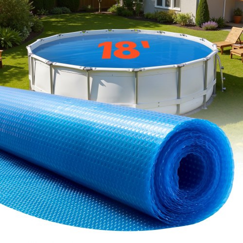 VEVOR Solar Pool Cover, 5,49m Στρογγυλό Pool Bubble Cover, 12 Mil Pools Solar Blanket with Bubble & PE Υλικό, Ημέρα Απορρόφηση Θερμότητας, Διατήρηση Θερμότητας τη νύχτα, Ηλιακά Καλύμματα Διατήρησης Θερμότητας, Μπλε