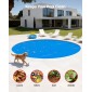 VEVOR Solar Pool Cover, 5,49m Στρογγυλό Pool Bubble Cover, 12 Mil Pools Solar Blanket with Bubble & PE Υλικό, Ημέρα Απορρόφηση Θερμότητας, Διατήρηση Θερμότητας τη νύχτα, Ηλιακά Καλύμματα Διατήρησης Θερμότητας, Μπλε
