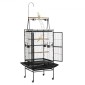 VEVOR Bird Cage, 830 x 790 x 2100 mm, Open Flat Top, Wrought Iron Bird Flight Cage with Perches, Slide-Out Tray, Plastic Feeders, for Cockatiel, Monk Parakeet, Amazon Parrot, African Grey Parrot