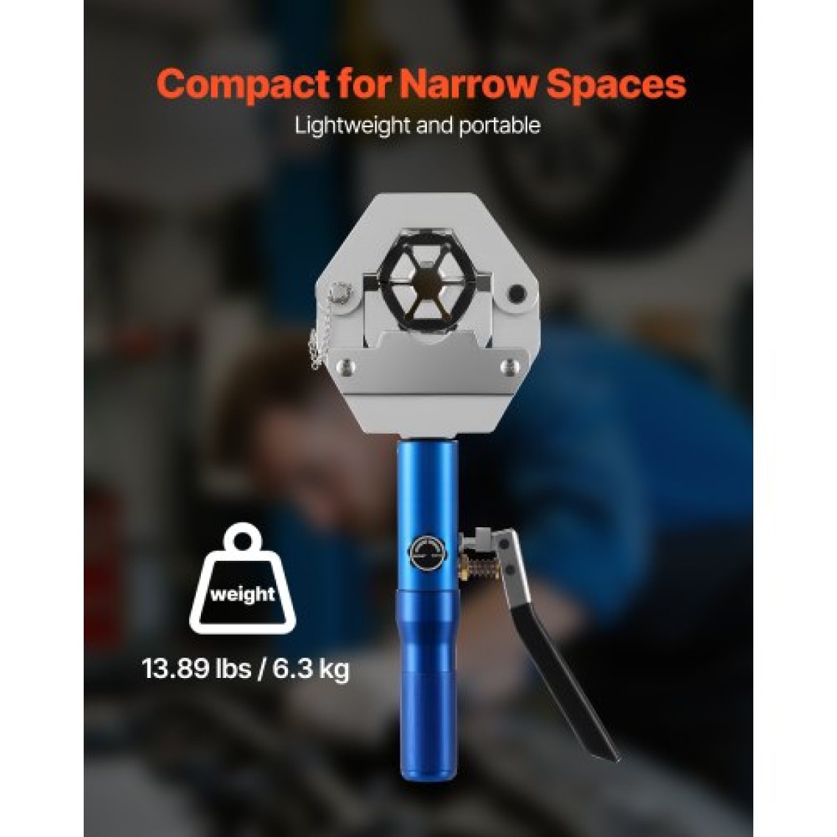 VEVOR Hydraulic Hose Crimper, Hydra-Krimp AC Hose Crimper Kit with 7 Dies Snap-on, Integral Manual Hydraulic Soles A/C Crimper Tool for Automobile & Conditioning Repair - with Carry Case