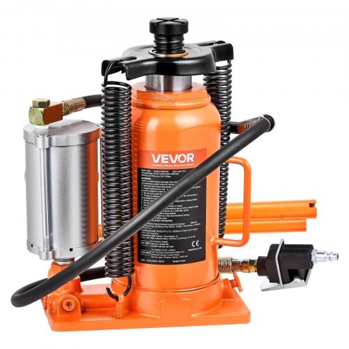 VEVOR Air Hydraulic Bottle Jack, 20 Ton (44092 lbs) Χωρητικότητα, Εύρος ανύψωσης 260-495 mm, Πνευματικό/Χειροκίνητο Συγκολλημένο γρύλο μπουκαλιών βαρέως τύπου με αντλία για SUV, Pickup, Truck, RV, Επισκευή Αυτοκινήτων, Πορτοκαλί