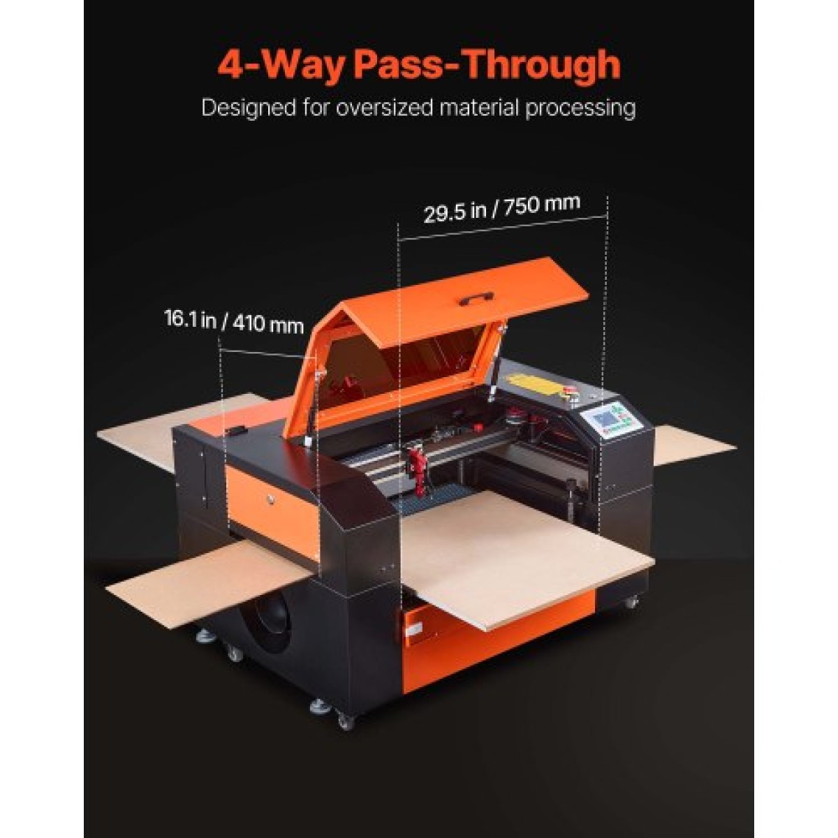 VEVOR 60W CO2 Laser Engraver, 600 x 400 mm, Co2 Laser Engraver Cutter Machine with 4 Way Pass Air Assist, Engraving Machine cut, Compatible with LightBurn CorelDRAW RDWorks, for Wood Acrylic Glass