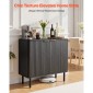 Ντουλάπα καφέ VEVOR, Τραπέζι Coffee Bar Mid Century με αυλακωτό τραπέζι με αποθηκευτικό χώρο 2 επιπέδων, ντουλάπι σε μπουφέ με πόρτα αχυρώνα, μπουφές μπουφέ για σαλόνι, είσοδος, 80 x 37,5 x 80 cm, μαύρο