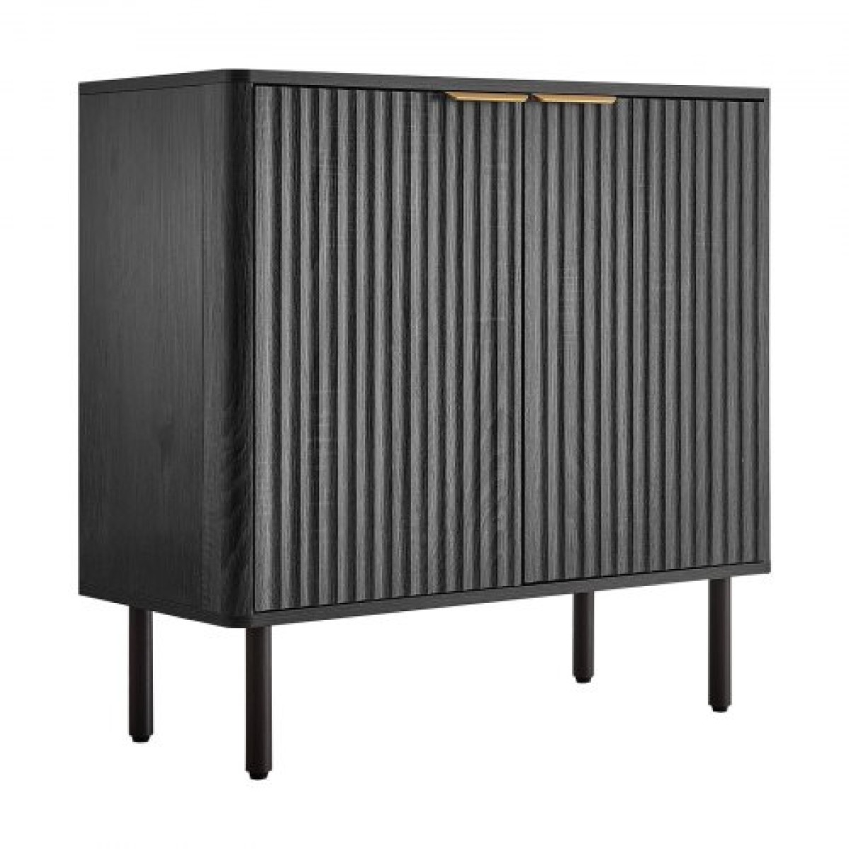 Ντουλάπα καφέ VEVOR, Τραπέζι Coffee Bar Mid Century με αυλακωτό τραπέζι με αποθηκευτικό χώρο 2 επιπέδων, ντουλάπι σε μπουφέ με πόρτα αχυρώνα, μπουφές μπουφέ για σαλόνι, είσοδος, 80 x 37,5 x 80 cm, μαύρο