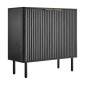 Ντουλάπα καφέ VEVOR, Τραπέζι Coffee Bar Mid Century με αυλακωτό τραπέζι με αποθηκευτικό χώρο 2 επιπέδων, ντουλάπι σε μπουφέ με πόρτα αχυρώνα, μπουφές μπουφέ για σαλόνι, είσοδος, 80 x 37,5 x 80 cm, μαύρο