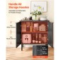 Ντουλάπα καφέ VEVOR, Τραπέζι Coffee Bar Mid Century με αυλακωτό τραπέζι με αποθηκευτικό χώρο 2 επιπέδων, ντουλάπι σε μπουφέ με πόρτα αχυρώνα, μπουφές μπουφέ για σαλόνι, είσοδος, 80 x 37,5 x 80 cm, μαύρο