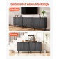 Ντουλάπα καφέ VEVOR, Τραπέζι Coffee Bar Mid Century με αυλακωτό τραπέζι με αποθηκευτικό χώρο 2 επιπέδων, ντουλάπι σε μπουφέ με πόρτα αχυρώνα, μπουφές μπουφέ για σαλόνι, είσοδος, 80 x 37,5 x 80 cm, μαύρο