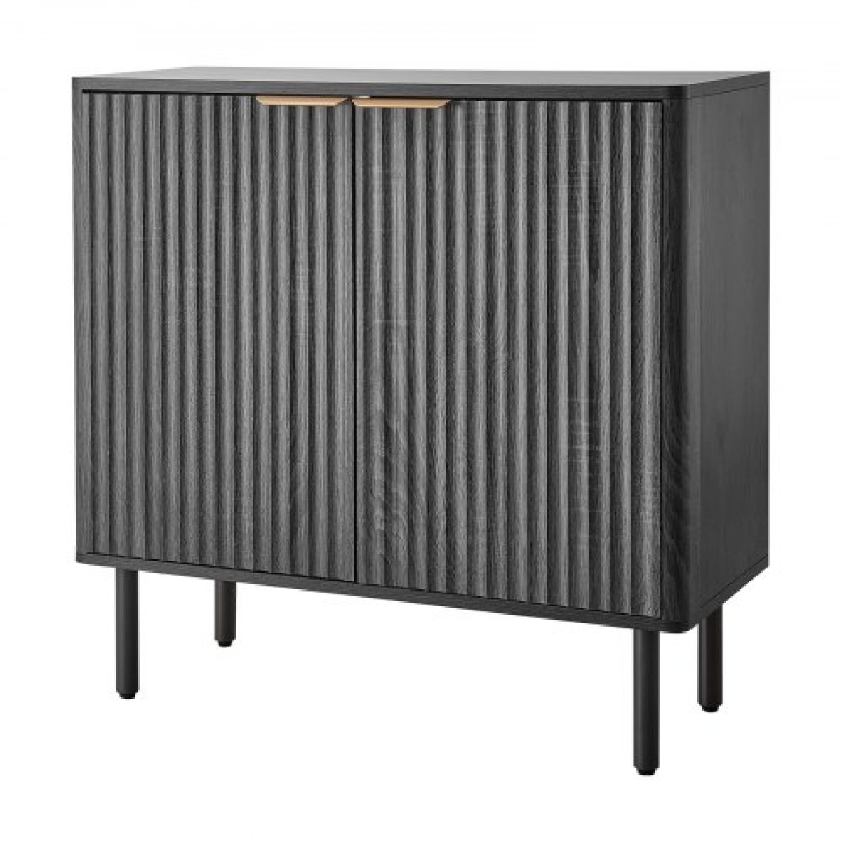 Ντουλάπα καφέ VEVOR, Τραπέζι Coffee Bar Mid Century με αυλακωτό τραπέζι με αποθηκευτικό χώρο 2 επιπέδων, ντουλάπι σε μπουφέ με πόρτα αχυρώνα, μπουφές μπουφέ για σαλόνι, είσοδος, 80 x 37,5 x 80 cm, μαύρο