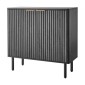 Ντουλάπα καφέ VEVOR, Τραπέζι Coffee Bar Mid Century με αυλακωτό τραπέζι με αποθηκευτικό χώρο 2 επιπέδων, ντουλάπι σε μπουφέ με πόρτα αχυρώνα, μπουφές μπουφέ για σαλόνι, είσοδος, 80 x 37,5 x 80 cm, μαύρο
