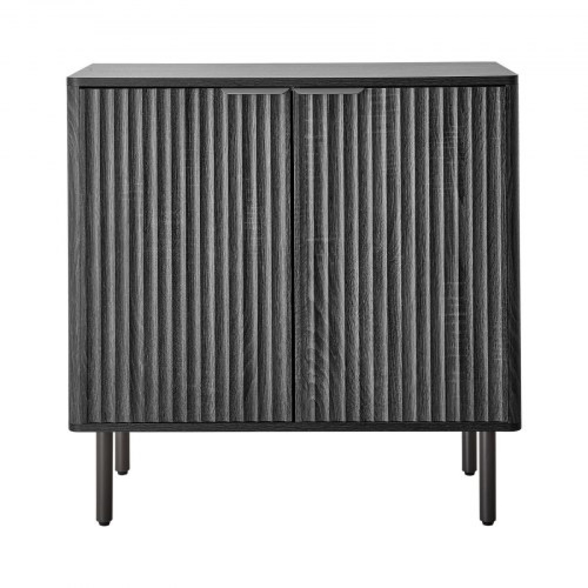 Ντουλάπα καφέ VEVOR, Τραπέζι Coffee Bar Mid Century με αυλακωτό τραπέζι με αποθηκευτικό χώρο 2 επιπέδων, ντουλάπι σε μπουφέ με πόρτα αχυρώνα, μπουφές μπουφέ για σαλόνι, είσοδος, 80 x 37,5 x 80 cm, μαύρο