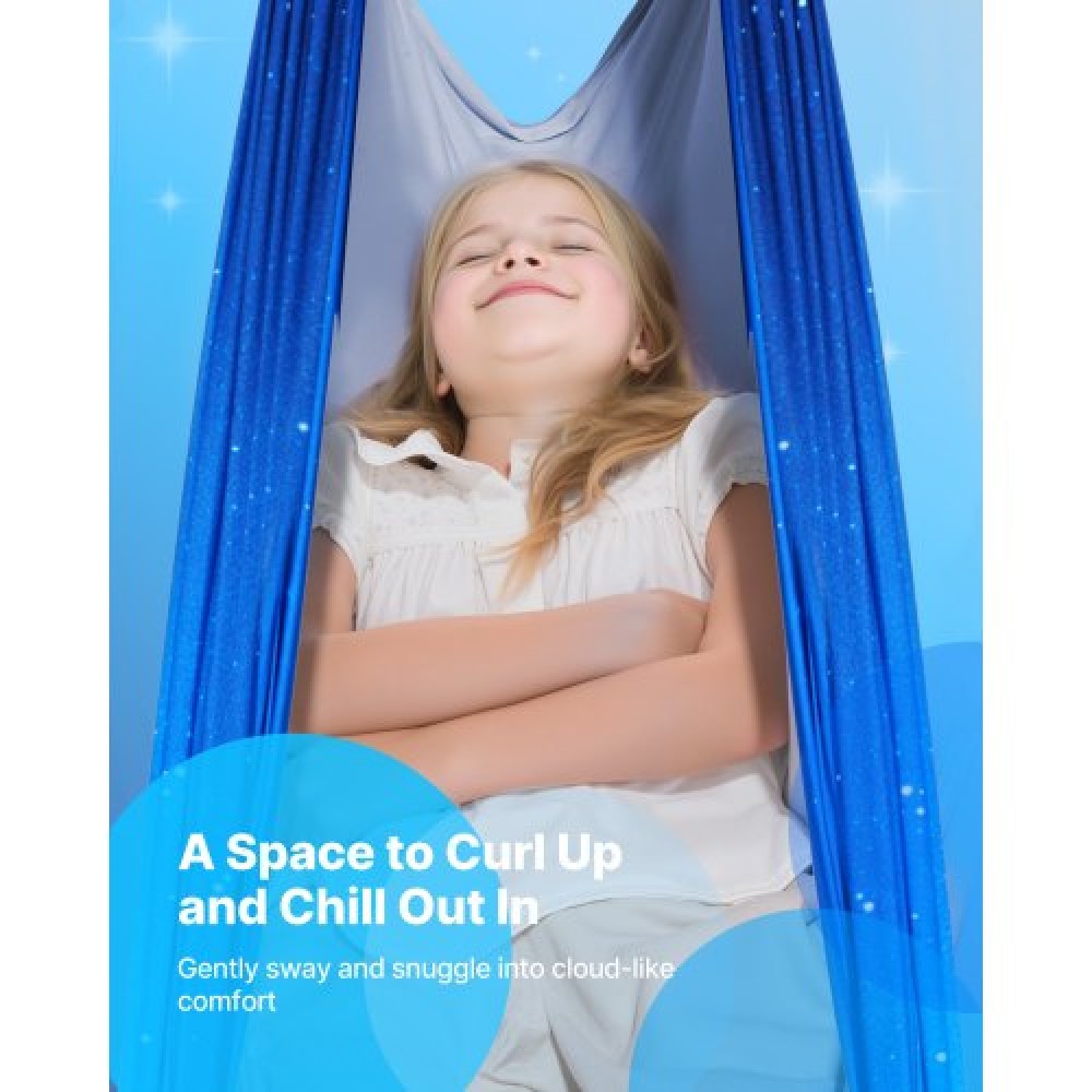 VEVOR Sensory Swing, υφασμάτινη αιώρα διπλής στρώσης, αισθητηριακή κούνια εσωτερικού & εξωτερικού χώρου με περιστρεφόμενη κρεμάστρα 360°, O-Sling, Χωράει έως 136,07 κιλά, Ρυθμιζόμενη Aerial Yoga, Κρεμαστές κούνιες για παιδιά