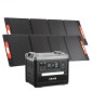 VEVOR Portable Power Station, Φορητή ηλιακή γεννήτρια 2400W με 2 τεμάχια * 200W αναδιπλούμενα ηλιακά πάνελ, 2160Wh επεκτάσιμη μπαταρία LiFePO4 εφεδρική με 10 θύρες εξόδου για Backup Home Outdoor Camping RV