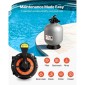 Φίλτρο άμμου VEVOR, 609,6 mm, 246,1 LPM Above Inground Pool Sand Filter System, με βαλβίδα πολλαπλών θυρών 7 κατευθύνσεων, Backwash, Rinse, Reciculate, Waste, Winter, Closet Mode, for Above In Pool Pool