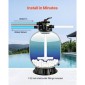 Φίλτρο άμμου VEVOR, 609,6 mm, 246,1 LPM Above Inground Pool Sand Filter System, με βαλβίδα πολλαπλών θυρών 7 κατευθύνσεων, Backwash, Rinse, Reciculate, Waste, Winter, Closet Mode, for Above In Pool Pool