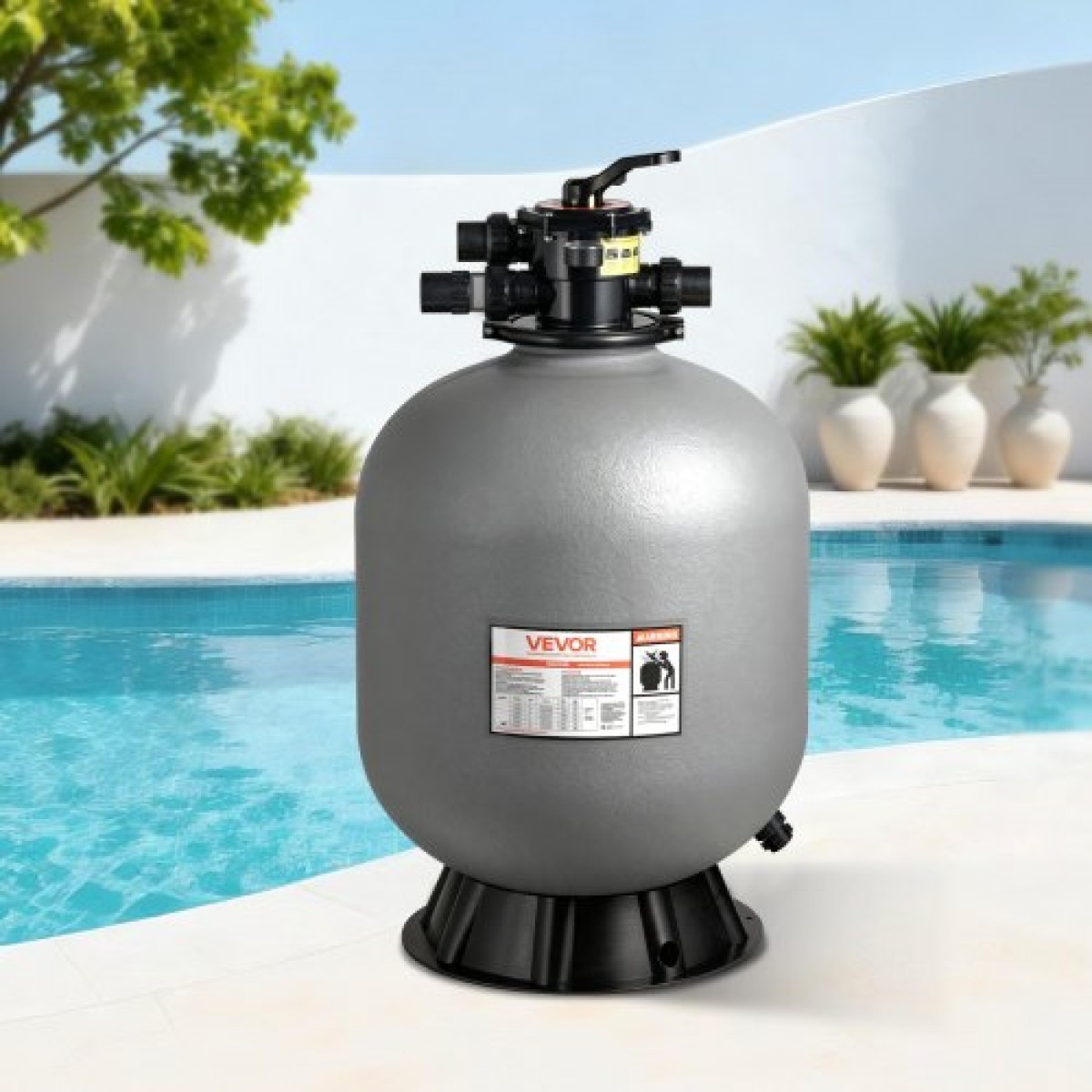Φίλτρο άμμου VEVOR, 609,6 mm, 246,1 LPM Above Inground Pool Sand Filter System, με βαλβίδα πολλαπλών θυρών 7 κατευθύνσεων, Backwash, Rinse, Reciculate, Waste, Winter, Closet Mode, for Above In Pool Pool