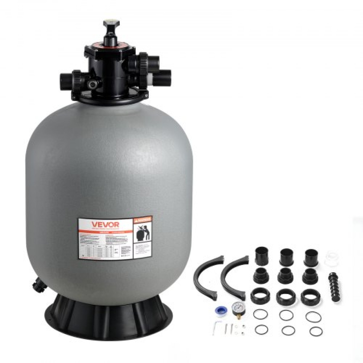 Φίλτρο άμμου VEVOR, 609,6 mm, 246,1 LPM Above Inground Pool Sand Filter System, με βαλβίδα πολλαπλών θυρών 7 κατευθύνσεων, Backwash, Rinse, Reciculate, Waste, Winter, Closet Mode, for Above In Pool Pool