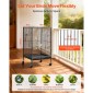 VEVOR Bird Cage, 460 x 460 x 770 mm, Ανοιχτή επίπεδη κορυφή, σφυρήλατο σίδηρο Κλουβί πτήσης πουλιών με κούρνιες, συρόμενος δίσκος και πλαστικοί τροφοδότες, τροχίσκοι, για παπαγάλους, μπλε βυζιά, κοκατίλ, καναρίνι, μπαχαρικά, κονούρα