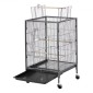 VEVOR Bird Cage, 460 x 460 x 770 mm, Ανοιχτή επίπεδη κορυφή, σφυρήλατο σίδηρο Κλουβί πτήσης πουλιών με κούρνιες, συρόμενος δίσκος και πλαστικοί τροφοδότες, τροχίσκοι, για παπαγάλους, μπλε βυζιά, κοκατίλ, καναρίνι, μπαχαρικά, κονούρα
