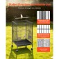 VEVOR Bird Cage, 460 x 460 x 770 mm, Ανοιχτή επίπεδη κορυφή, σφυρήλατο σίδηρο Κλουβί πτήσης πουλιών με κούρνιες, συρόμενος δίσκος και πλαστικοί τροφοδότες, τροχίσκοι, για παπαγάλους, μπλε βυζιά, κοκατίλ, καναρίνι, μπαχαρικά, κονούρα