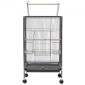 VEVOR Bird Cage, 460 x 460 x 770 mm, Ανοιχτή επίπεδη κορυφή, σφυρήλατο σίδηρο Κλουβί πτήσης πουλιών με κούρνιες, συρόμενος δίσκος και πλαστικοί τροφοδότες, τροχίσκοι, για παπαγάλους, μπλε βυζιά, κοκατίλ, καναρίνι, μπαχαρικά, κονούρα