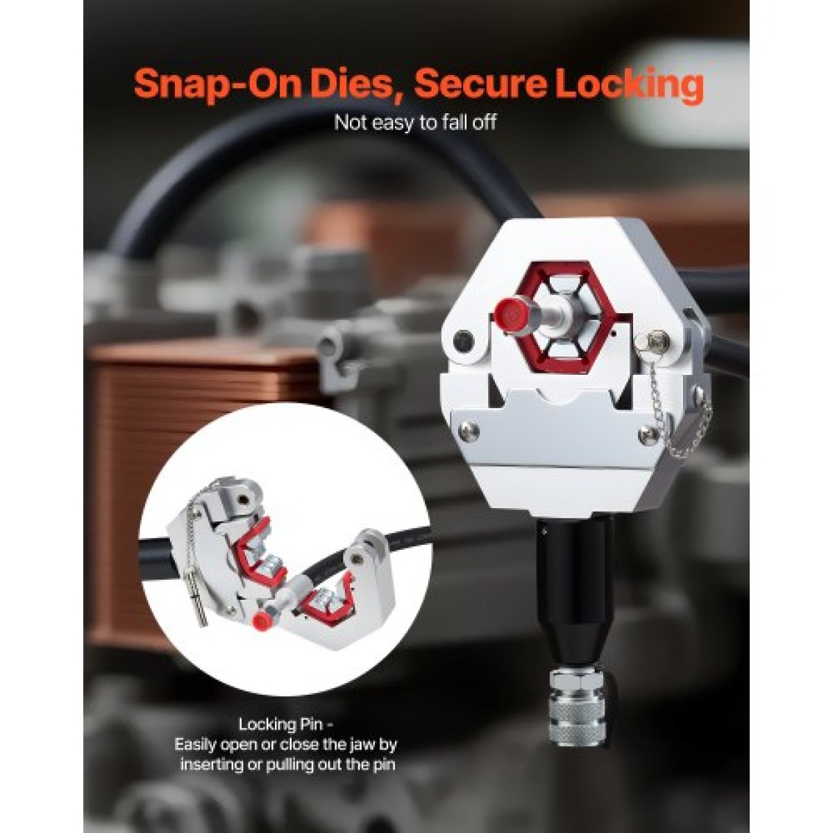 VEVOR Hydraulic Hose Crimper, Hydra-Krimp AC Hose Crimper Kit with 7 Dies Snap-On & θήκη μεταφοράς, Υδραυλικοί σωλήνες A/C Εργαλείο σύσφιξης για αυτοκίνητα και επισκευή κλιματιστικών (διαχωρισμός με χειροκίνητη αντλία)