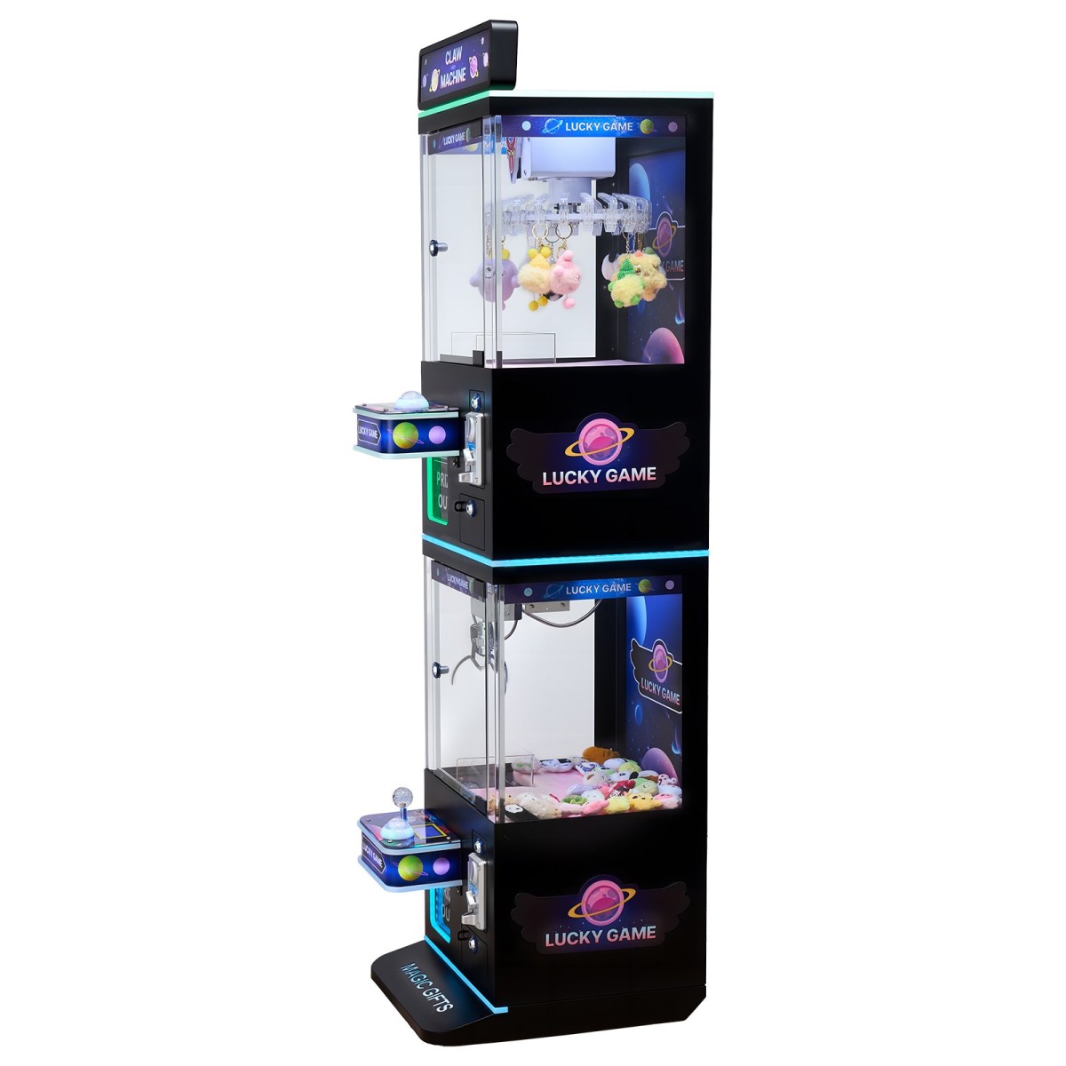 Μηχάνημα VEVOR Claw Crane, Παιχνιδομηχανή Arcade μεσαίου μεγέθους με Claw + Grabber Double Layer, Light & Sound, Toy Candy Grabber Prize Dispenser Toy αυτόματης πώλησης, για εμπορικούς οικιακούς κινηματογράφους, Μαύρο Μωβ
