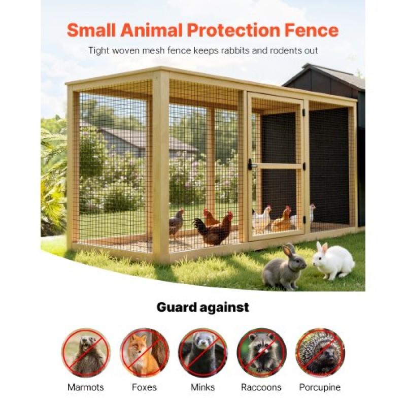 Ύφασμα VEVOR Hardware 61cm x 7,62m, 2 x 3 in Mesh 16 Gauge γαλβανισμένο ρολό συρμάτινο πλέγμα, ανθεκτικό στις καιρικές συνθήκες περίφραξη από σύρμα κοτόπουλου με επίστρωση βινυλίου, περίφραξη φυτών κήπου με συγκολλήσεις βαρέως τύπου για φίδι κουνελιού