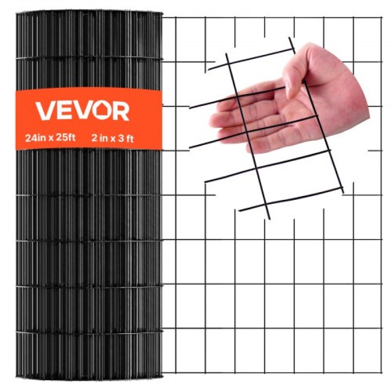 Ύφασμα VEVOR Hardware 61cm x 7,62m, 2 x 3 in Mesh 16 Gauge γαλβανισμένο ρολό συρμάτινο πλέγμα, ανθεκτικό στις καιρικές συνθήκες περίφραξη από σύρμα κοτόπουλου με επίστρωση βινυλίου, περίφραξη φυτών κήπου με συγκολλήσεις βαρέως τύπου για φίδι κουνελιού