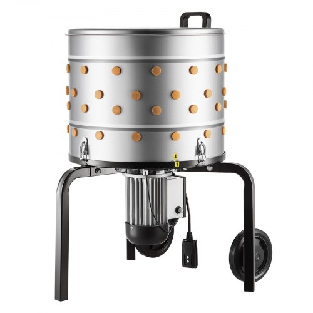 VEVOR Chicken Plucker Machine, 500mm Drum, 900W & 230RPM Electric Chicken Plucking Machine with 98 Soft Fingers & Transport Wheels, Stainless Steel Feather Remover for Processing 2 Chicks Once
