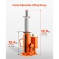 VEVOR Air Hydraulic Bottle Jack, μέγιστη χωρητικότητα φορτίου 12 τόννων, εύρος ανύψωσης 265-505 mm, πνευματικός/χειροκίνητος συγκολλημένος γρύλος φιάλης βαρέως τύπου με αντλία χειρός για επισκευή αυτοκινήτων SUV, Pickup, φορτηγών και αυτοκινήτων, πορτοκαλ