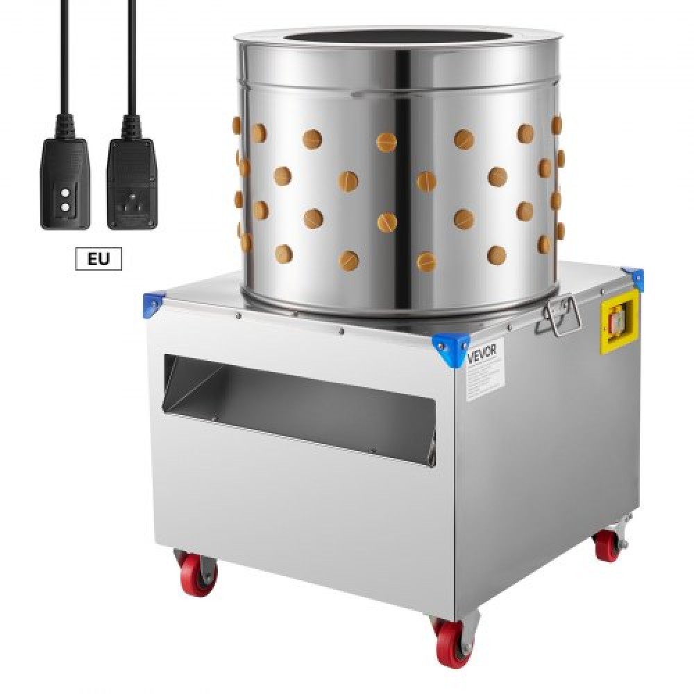 VEVOR Chicken Plucker Machine, 19.7 in Drum, 2HP & 275RPM Electric Chicken Plucking Machine with 106 Soft Fingers & Transport Wheels, Stainless Steel Feather Remover for Processing 2-4 Chicks Once