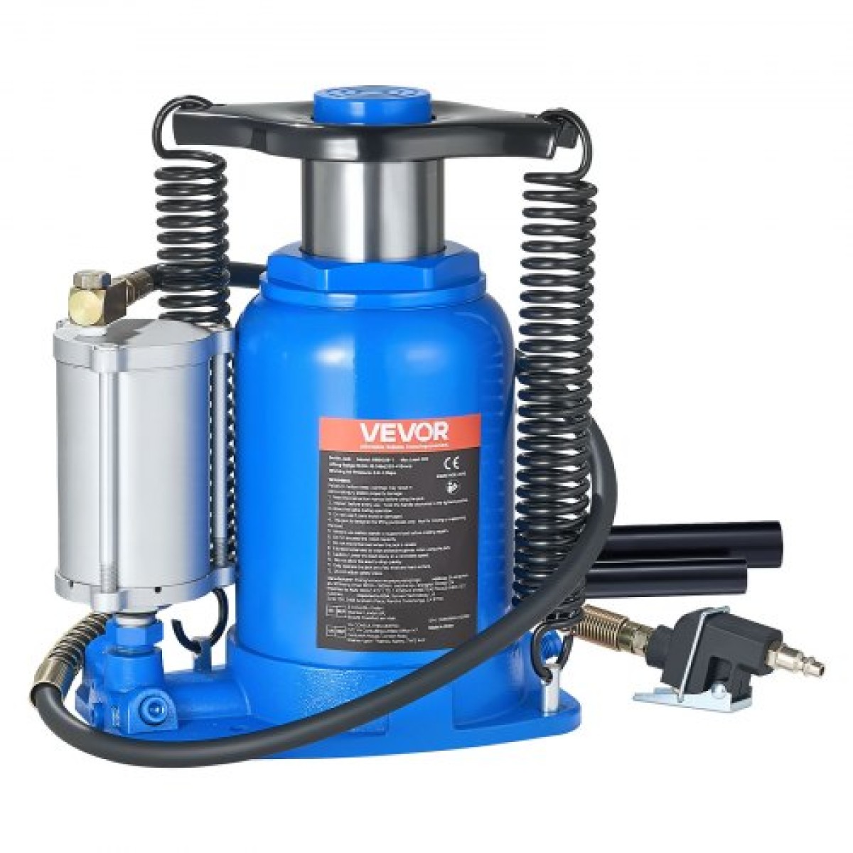VEVOR Air Hydraulic Bottle Jack, 32 Ton (70546,9 lbs) Χωρητικότητα, Εύρος ανύψωσης 255-415 mm, Πνευματικός/Χειροκίνητος συγκολλημένος γρύλος φιάλης βαρέως τύπου με αντλία για SUV, Pickup, Truck, RV, Car, Auto Repair, Blue