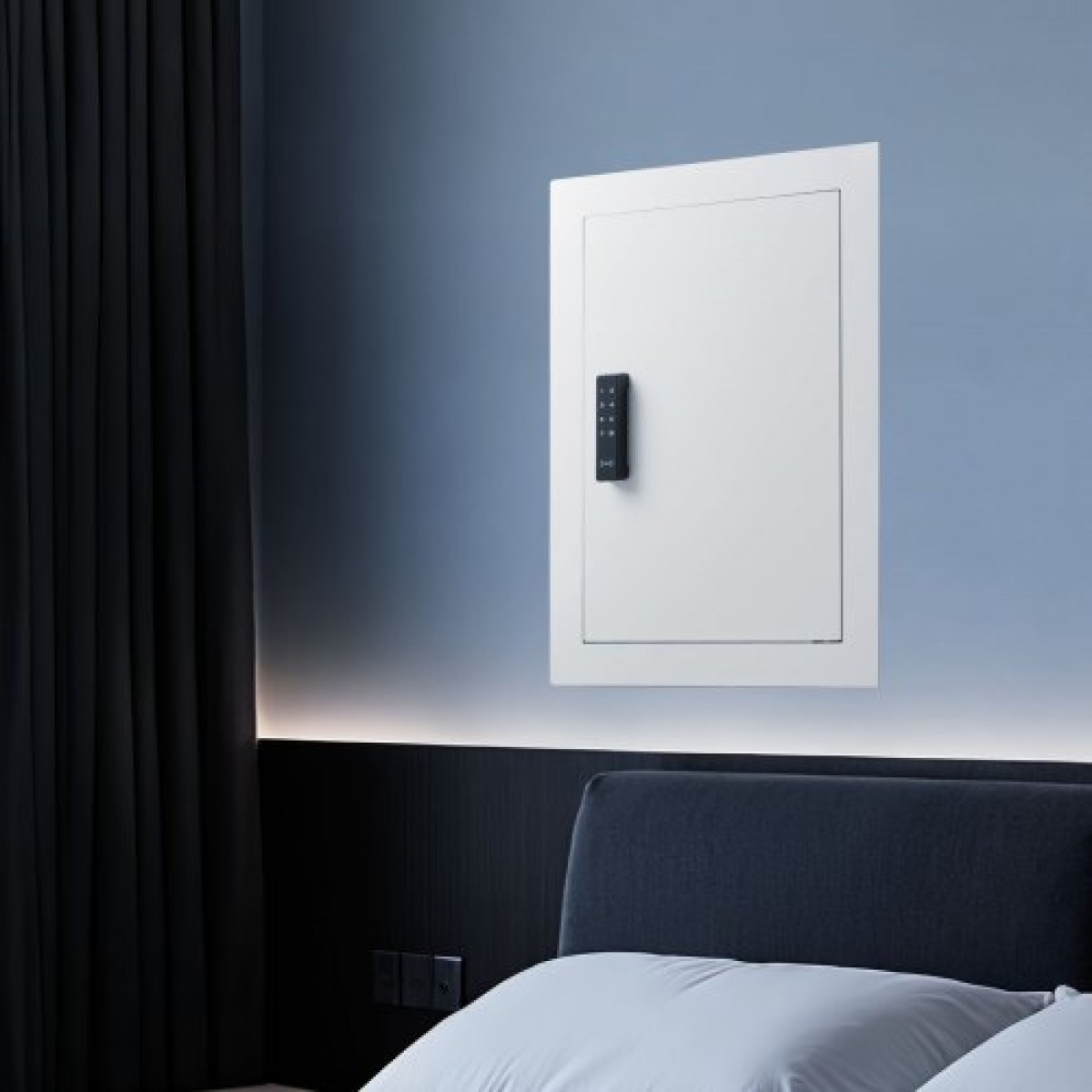 Χρηματοκιβώτιο τοίχου VEVOR 0,83 sq.ft, κρυφό χρηματοκιβώτιο τοίχου 3 επιπέδων με κωδικό πρόσβασης, κλειδί & περιστρεφόμενο πόμολο, κουτί από ατσάλι ψυχρής έλασης Q235 με ρυθμιζόμενα ράφια και οπές στήριξης για χρήματα, κοσμήματα, διαβατήριο, λευκό