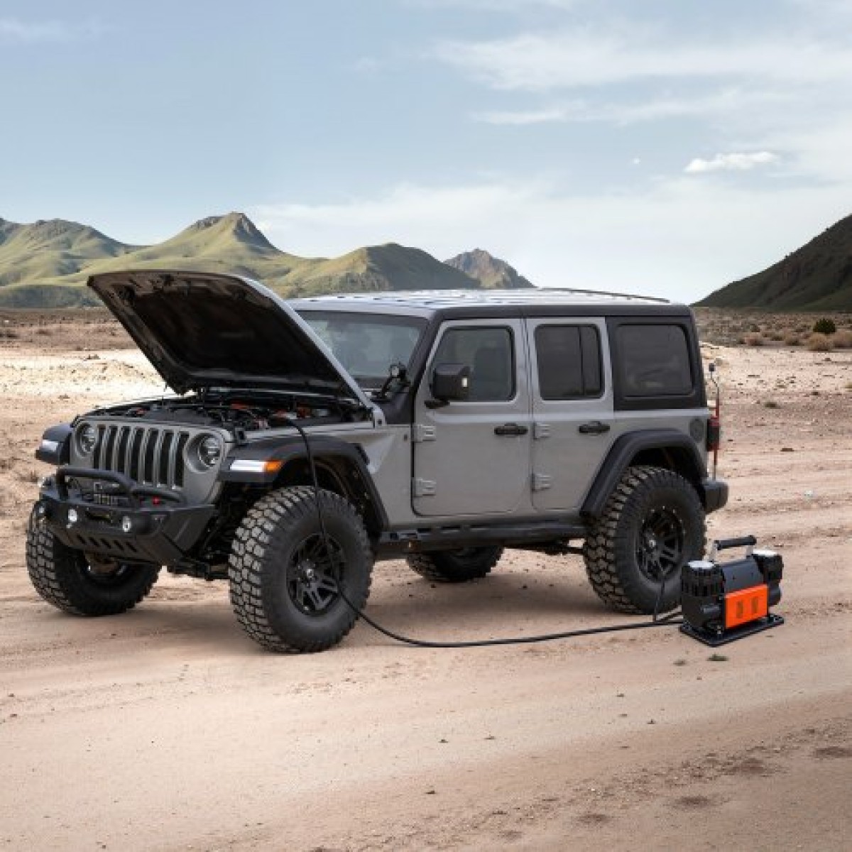 VEVOR Dual-Cylinder Heavy Duty Air Compressor, φορητό φουσκωτό ελαστικών 300 L/min, 12V 150 PSI Offroad Air Pump με ψηφιακό μετρητή πίεσης & αντάπτορες για φορτηγό SUV 4 x 4 Vehicle RV